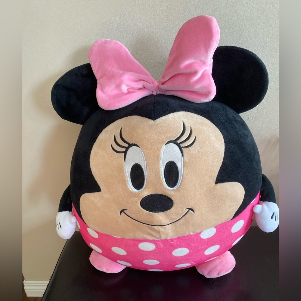 Stuffed Animal Plush Toy, Disney Baby Minnie Mouse, 20” Pink & black